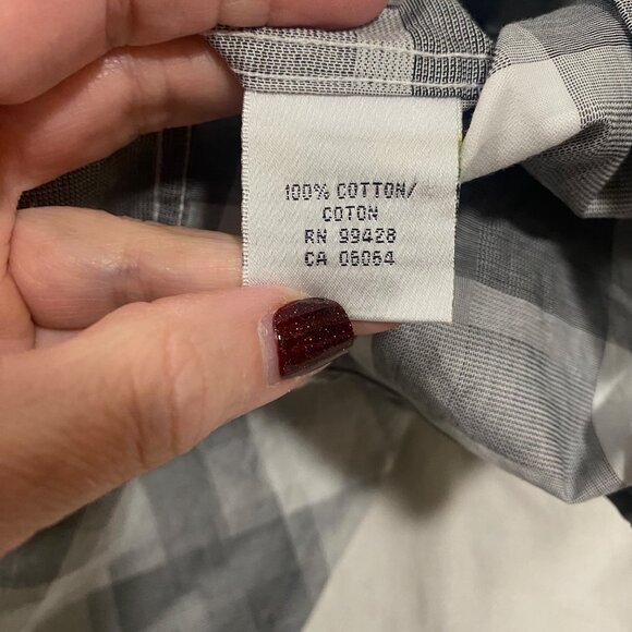 Bugatchi Gray Plaid Long Sleeve Button Up Shirt Men's Size XL - Picture 10 of 10